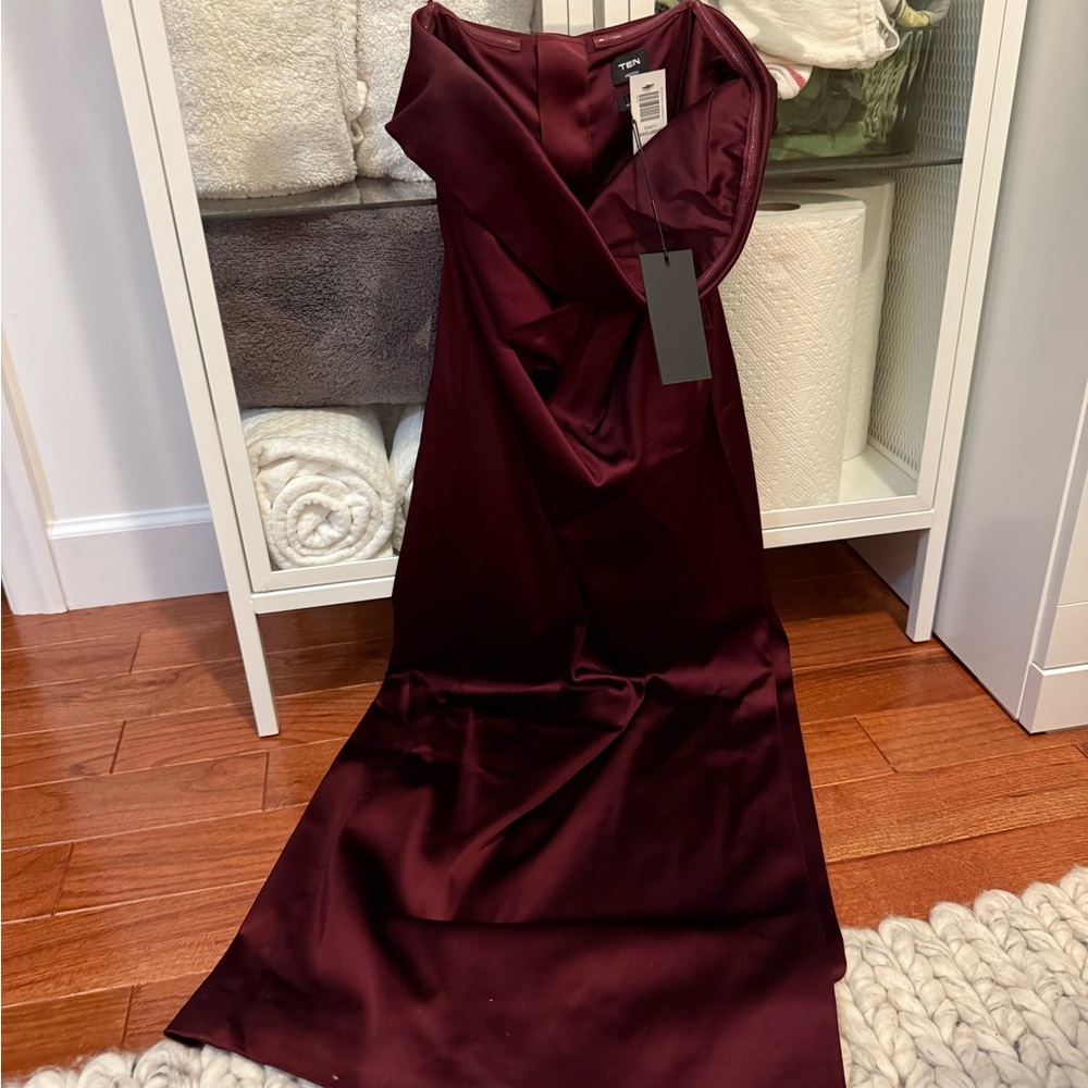 NWT Aritzia TEN Exclusive Spiced Burgundy Strapless Dress